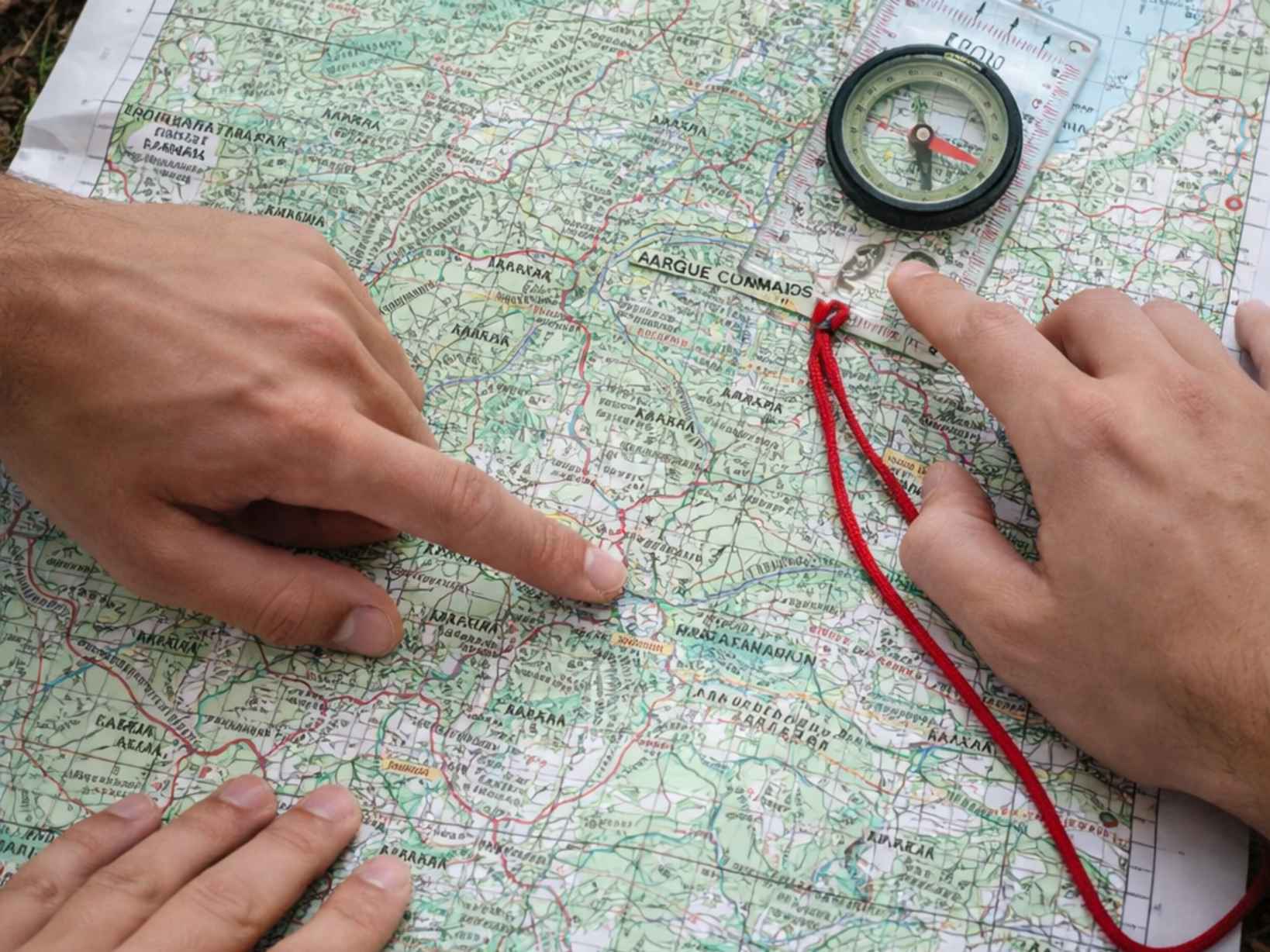 Atividade de equipa com exercício de orientação, liderança e tomada de decisão